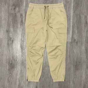 Polo Ralph Lauren Pants Women's Small Beige Jogger Cargo Sweat Ankle Capri Hike
